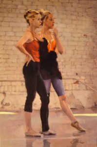 Break from Duet, Whoa!, Mitch Caster Fine Art, mitchcasterfineart.com, Oil on Canvas, Ballet