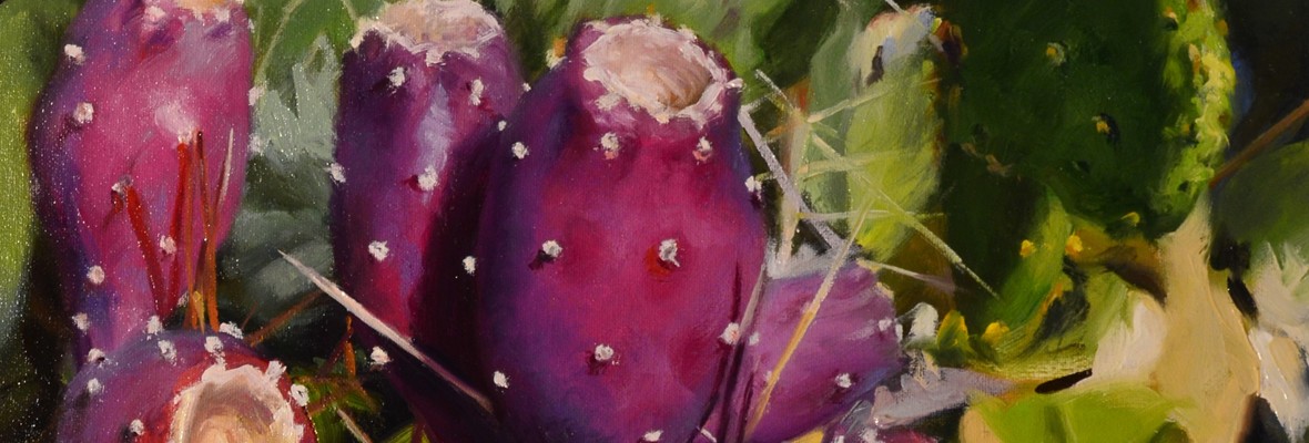 Fruit of the Prickly Pear, 24x16, mitch caster, mitchcasterfineart.com, oil on canvas