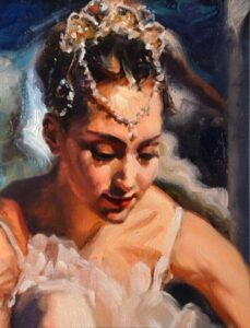The Ballerina, Mitch Caster, Mitchcasterfineart.com, oil painting, ballet